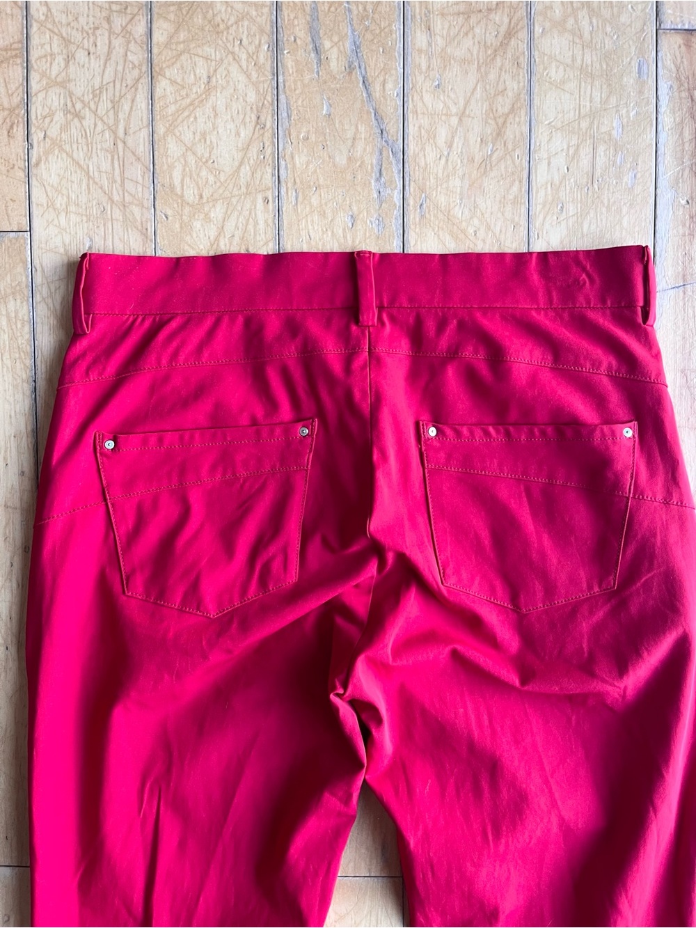 Raffaello Rossi Minimalist Red Slim-fit Pants Trousers Size 36 - Picture 8 of 11